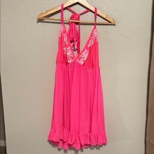 Secret Treasures Pink Nightgown with White Embroidery